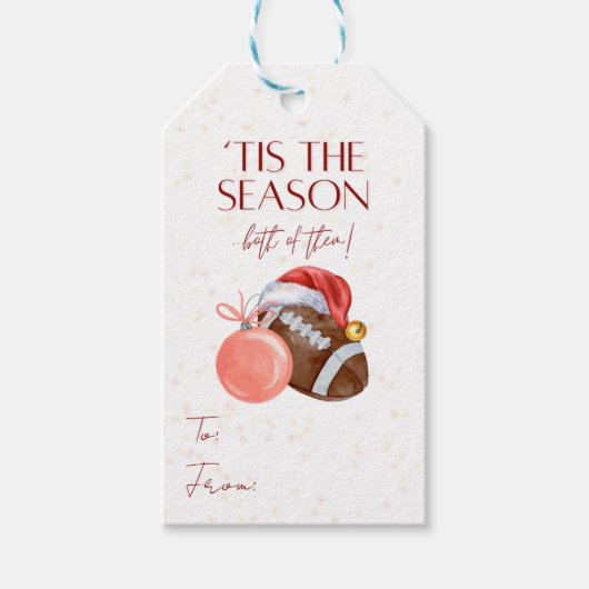 Voetbal Kerstcadeautag Cadeaulabel (Voorkant)