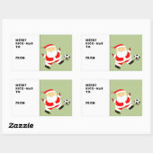 Voetbal Kerstcadeautag Rechthoekige Sticker (Vel)