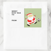 Voetbal Kerstcadeautag Rechthoekige Sticker (Tas)