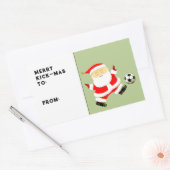 Voetbal Kerstcadeautag Rechthoekige Sticker (Envelop)
