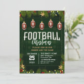 Voetbal Kerstfeest Diner Uitnodiging (Staand voorkant)