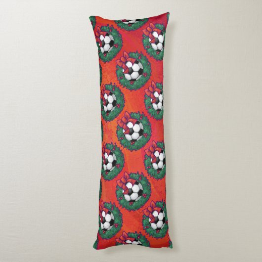 Voetbal kerstfeest lichaamskussen (Achterkant (Verticaal))