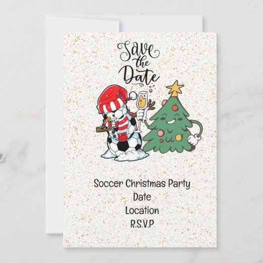 Voetbal Kerstfeest Save the Date Kaart (Voorkant)