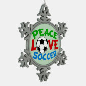 Voetbal kerstgroen tin sneeuwvlok ornament (Links)