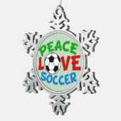 Voetbal kerstgroen tin sneeuwvlok ornament (Rechts)