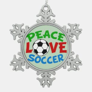 voetbal kerstgroen tin sneeuwvlok ornament