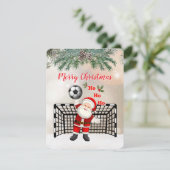 Voetbal Kerstkaart Kerstman Voetbal (Staand voorkant)