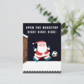 Voetbal kerstkaarten feestdagenkaart (Staand voorkant)