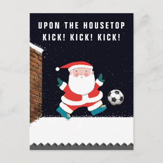 Voetbal kerstkaarten feestdagenkaart (Voorkant)