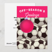 Voetbal kerstkaarten feestdagenkaart (Voorkant / Achterkant)