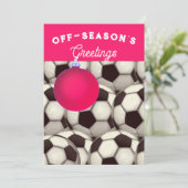 Voetbal kerstkaarten feestdagenkaart (Staand voorkant)