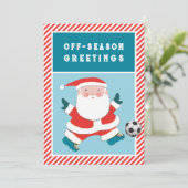Voetbal kerstkaarten feestdagenkaart (Staand voorkant)