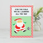 Voetbal Kerstkaarten Feestdagenkaart (Staand voorkant)