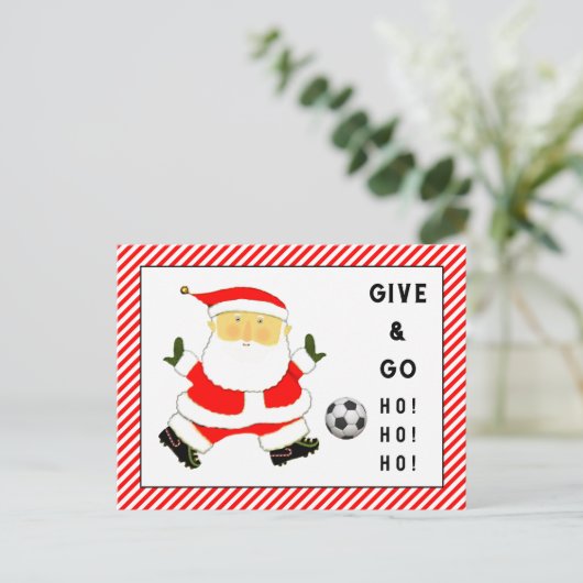 Voetbal Kerstkaarten Feestdagenkaart (Staand voorkant)