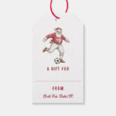 Voetbal Kerstman Gepersonaliseerde Kerst Cadeaulabel (Voorkant)