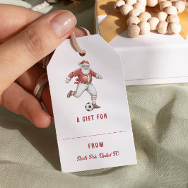 Voetbal Kerstman Gepersonaliseerde Kerst Cadeaulabel