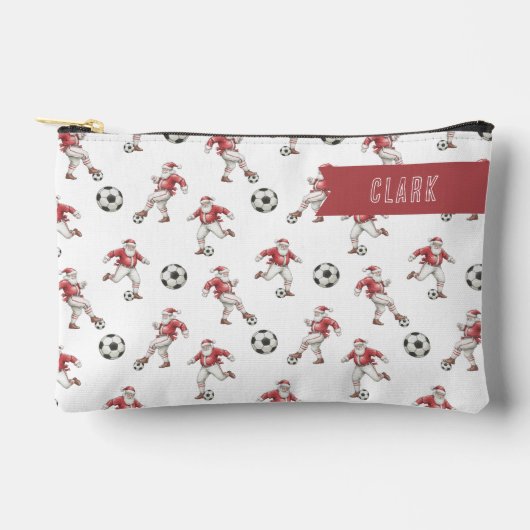 Voetbal Kerstman Gepersonaliseerde Kerst Etui (Voorkant)
