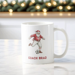 Voetbal Kerstman Gepersonaliseerde Kerst Koffiemok