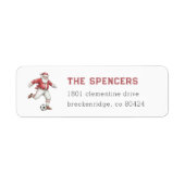 Voetbal Kerstman Kerst Retouradres Etiket (Voorkant)