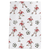 Voetbal Kerstman Kerstmis Medium Cadeauzakje (Achterkant)