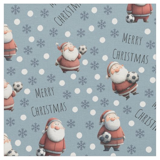 Voetbal Kerstman op Blauwe Steen Stof (Close Up)