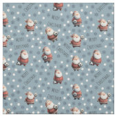 Voetbal Kerstman op Blauwe Steen Stof (Swatch)