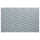 Voetbal Kerstman op Blauwe Steen Stof (Fat Quarter)