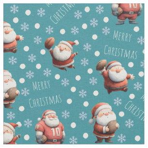 Voetbal Kerstman op Groen-Blauw Stof