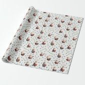 Voetbal Kerstman op Ivoor Cadeaupapier (Uitgerold)