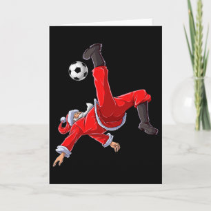 Voetbal Kerstman Santa Fietskick Kerstmannen Jonge Kaart