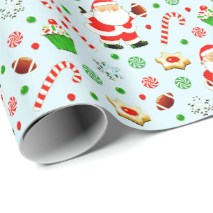Voetbal Kerstmis Cadeaupapier