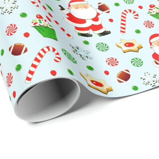 Voetbal Kerstmis Cadeaupapier (Rol Hoek)