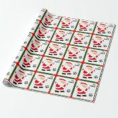 Voetbal Kerstmis Cadeaupapier (Uitgerold)