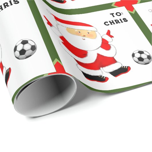 Voetbal Kerstmis Cadeaupapier (Rol Hoek)