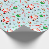 Voetbal Kerstmis Cadeaupapier (Hoek)