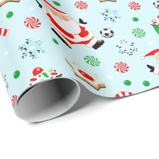 Voetbal Kerstmis Cadeaupapier (Rol Hoek)
