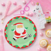 Voetbal Kerstmis feestdag Papieren Bordje (Feest)