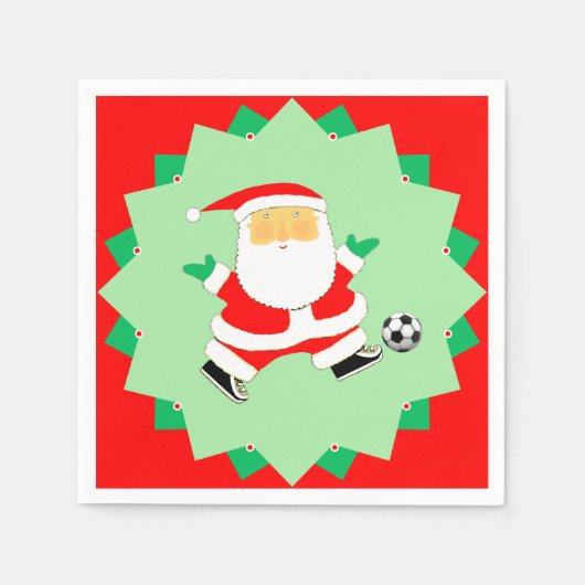 Voetbal Kerstmis feestdag Servet (Voorkant)