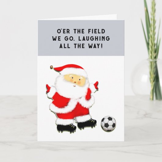 Voetbal Kerstmis Feestdagen Kaart (Voorkant)