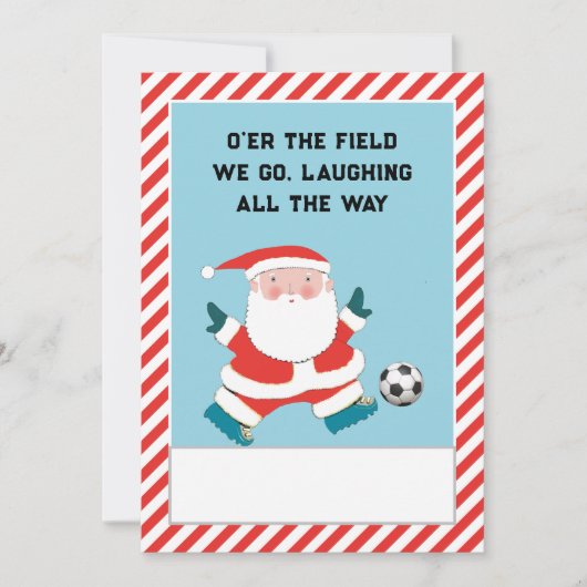 Voetbal Kerstmis Feestdagenkaart (Voorkant)