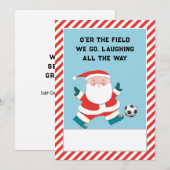 Voetbal Kerstmis Feestdagenkaart (Voorkant / Achterkant)