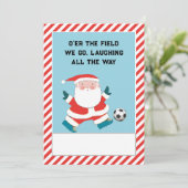 Voetbal Kerstmis Feestdagenkaart (Staand voorkant)