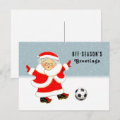 Voetbal Kerstmis Feestdagenkaart (Voorkant / Achterkant)