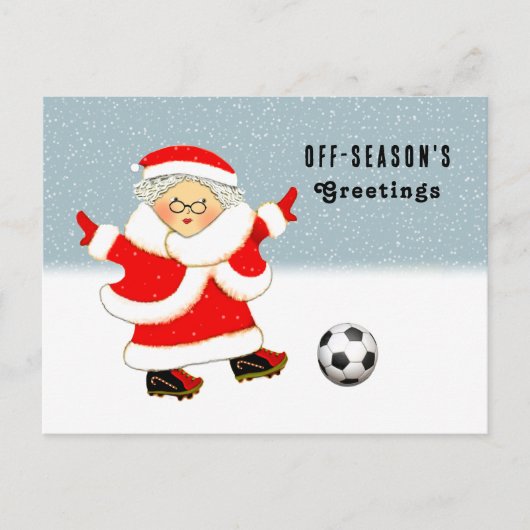 Voetbal Kerstmis Feestdagenkaart (Voorkant)