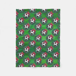 Voetbal kerstmis fleece deken