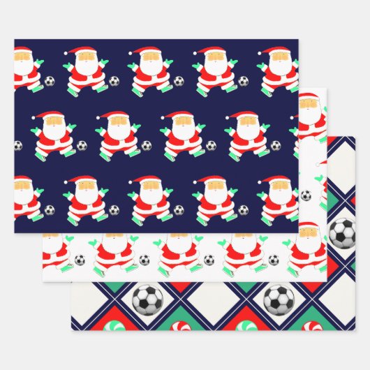 Voetbal Kerstmis Inpakpapier Vel (Set)