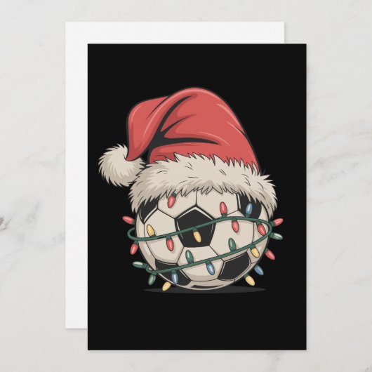 Voetbal Kerstmis Kerstman Hoed Kerst Sport Feestdagenkaart (Voorkant / Achterkant)