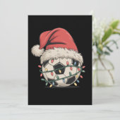 Voetbal Kerstmis Kerstman Hoed Kerst Sport Feestdagenkaart (Staand voorkant)