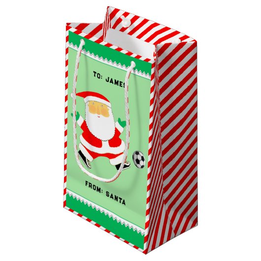 Voetbal Kerstmis Kleine Gift Bag Klein Cadeauzakje (Voorkant Gekanteld)