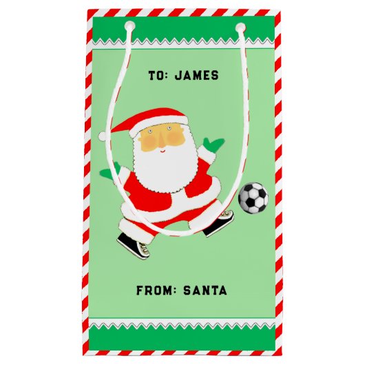 Voetbal Kerstmis Kleine Gift Bag Klein Cadeauzakje (Voorkant)
